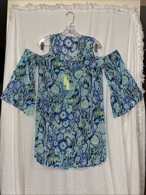 NWOT LILY PULITZER - Women’s Dress - Blues - Lightweight - Cold Shoulders